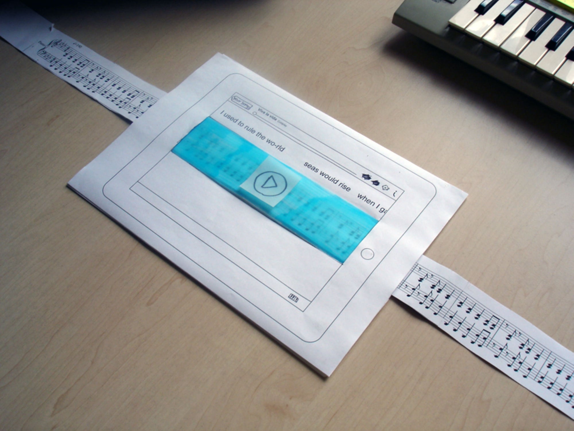 Yamaha Future Keyboard - Paper Scrolling Experience Tablet Prototype